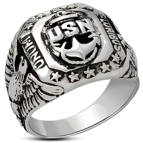 Bague Militaire US Navy (Argent)