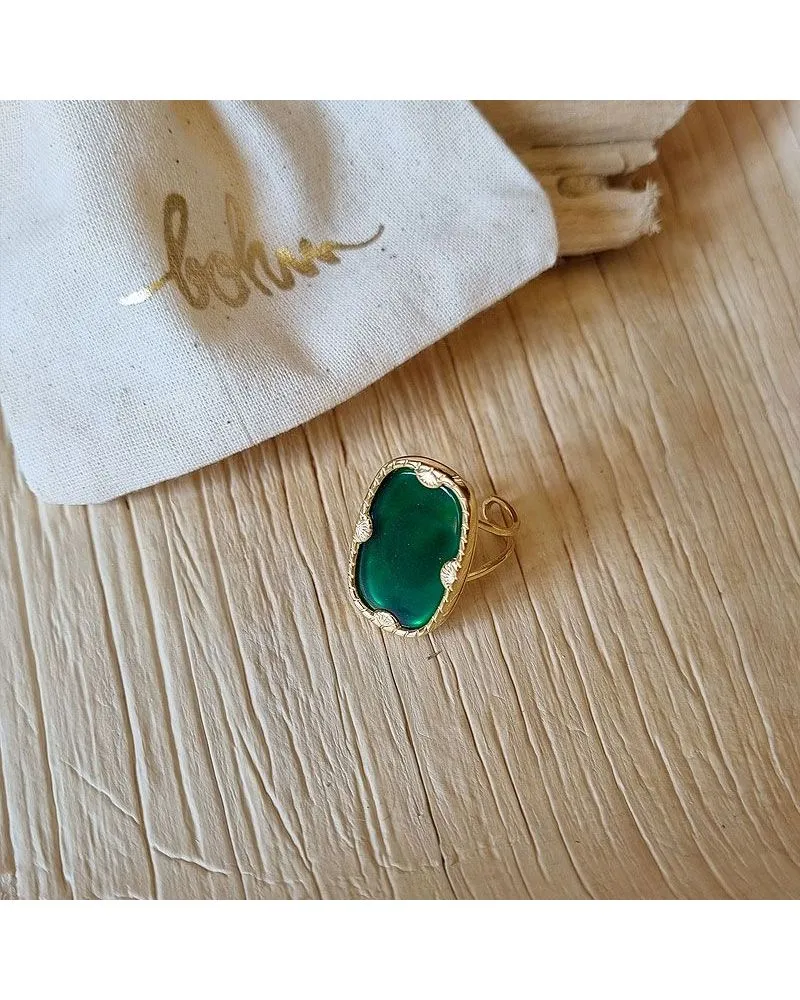 Bague Zelda Agate verte | Bohm Paris | Zosha Collection