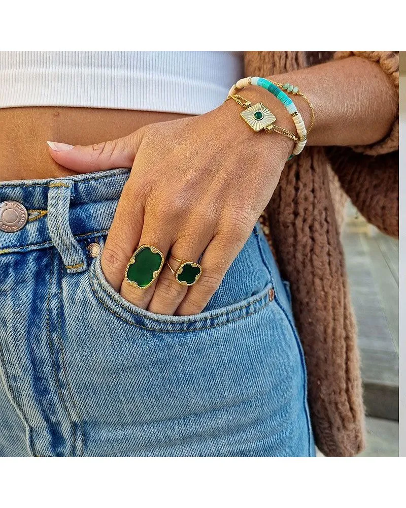 Bague Zelda Agate verte | Bohm Paris | Zosha Collection