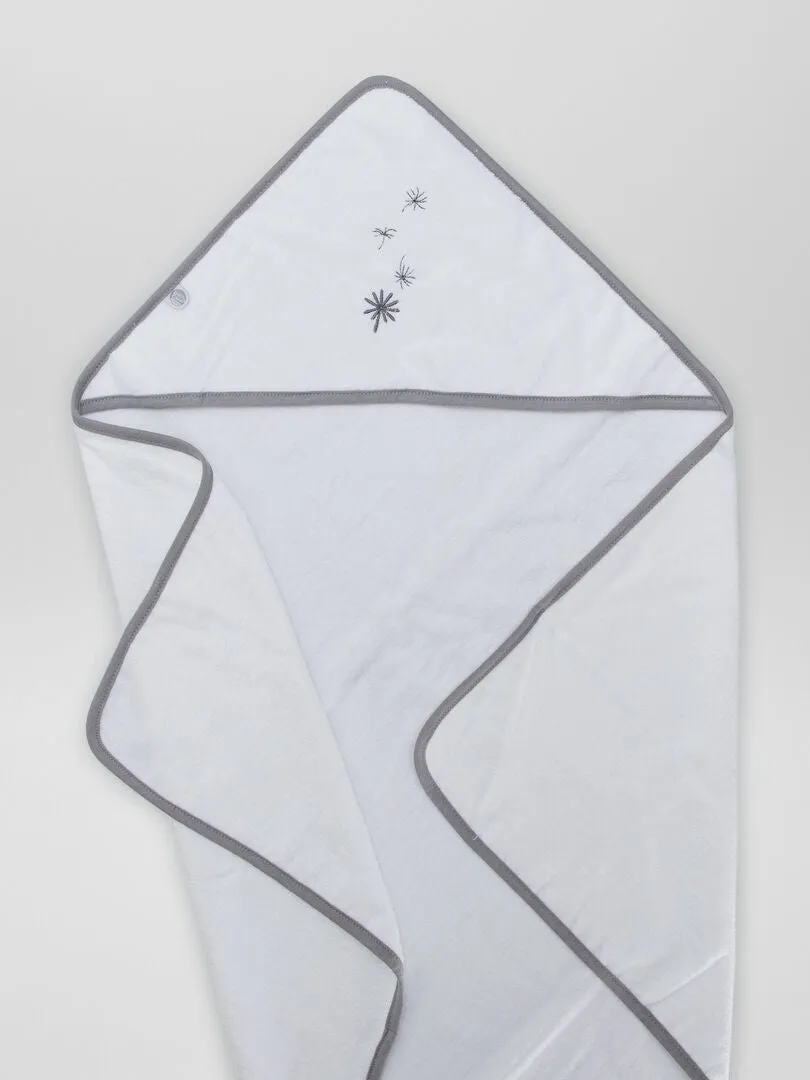 Cape de bain en éponge - blanc/gris