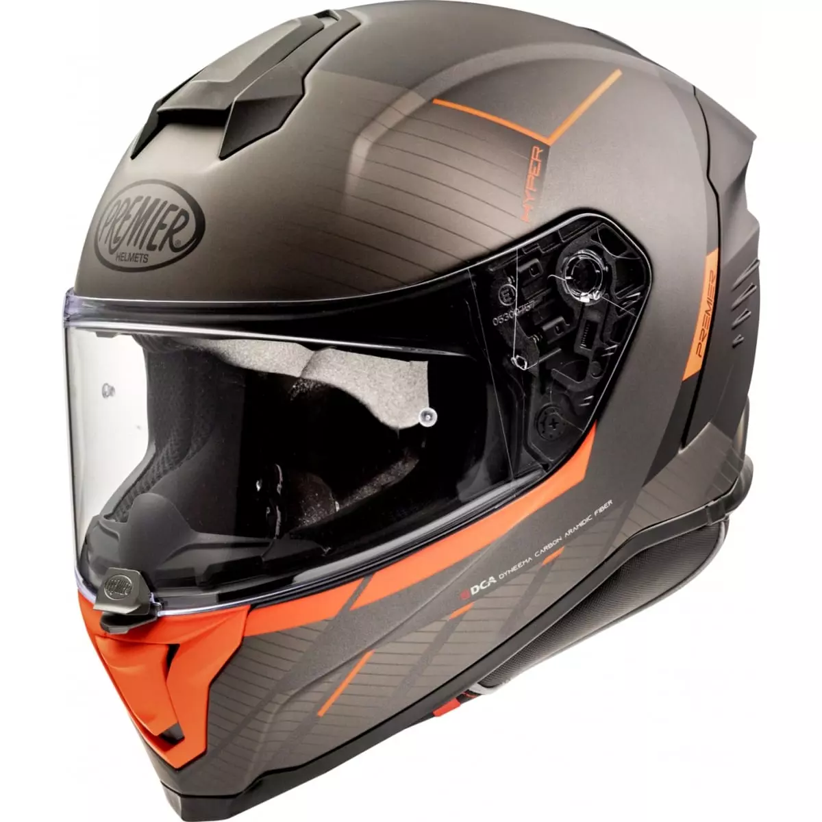 Casque Premier Hyper RS 93 BM Anthracite Mat Orange - Casque Intégral