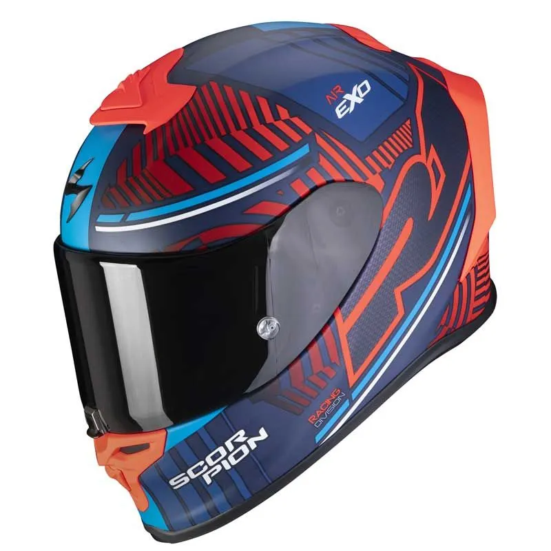 CASQUE SCORPION EXO R1 AIR VICTORY BLEU MAT ROUGE