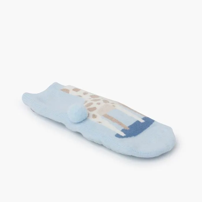 Chaussettes éponge girafe antidérapantes
