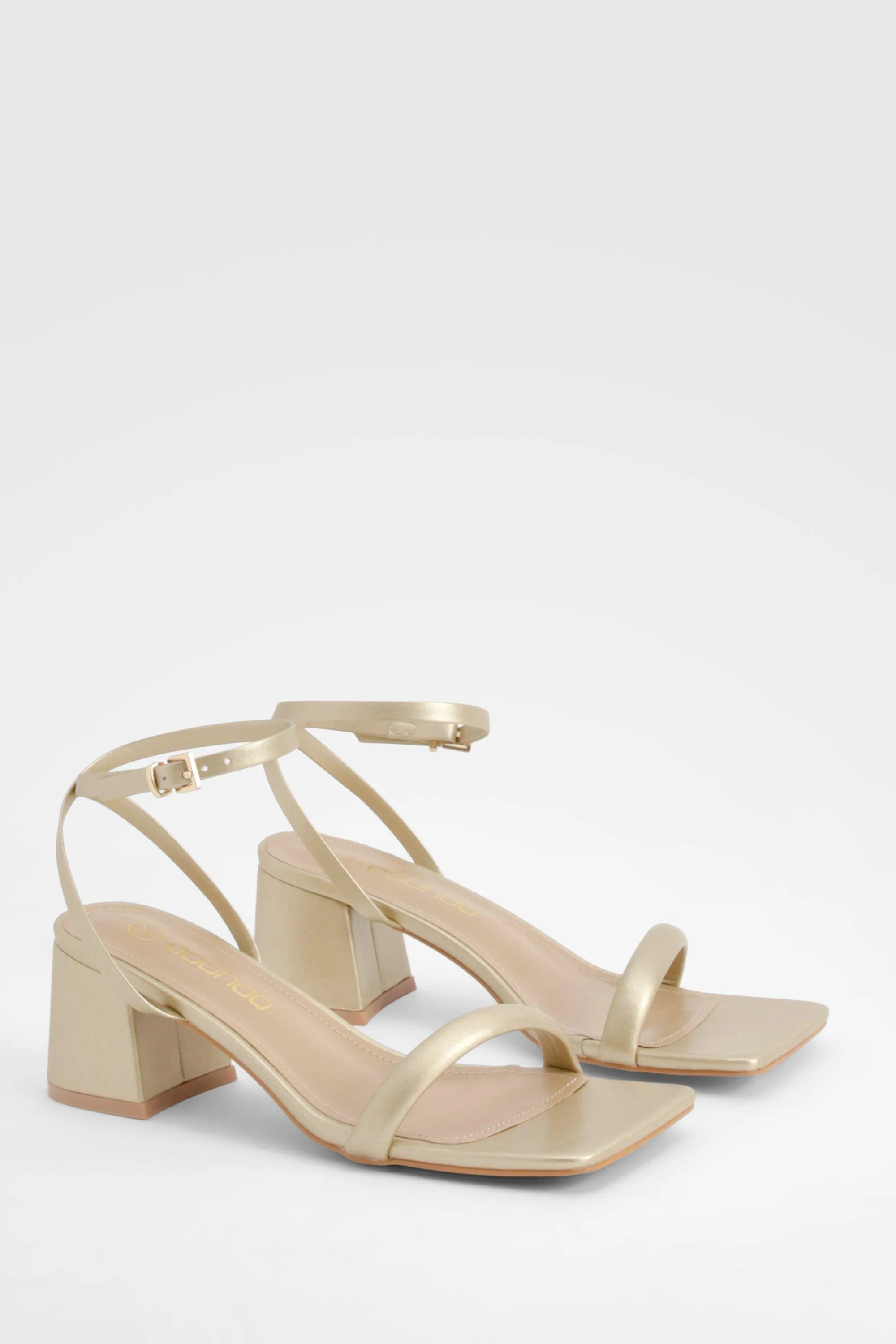 Chaussures métallisées à talon carré
