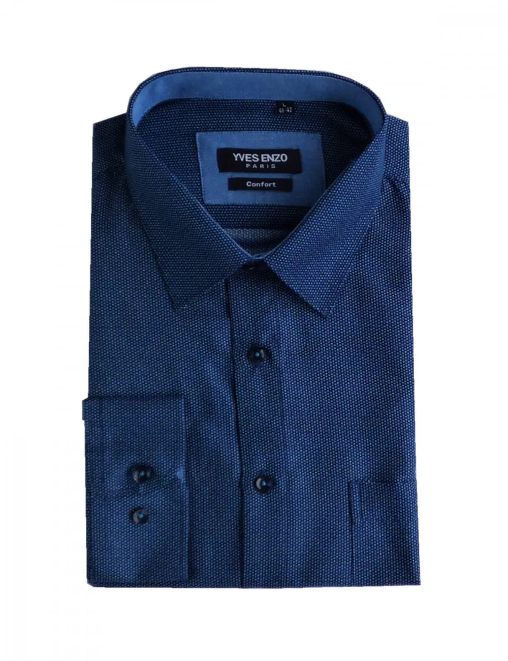 Chemise  bleu marine à motifs petits ronds