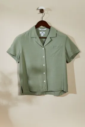 Chemise en soie verte