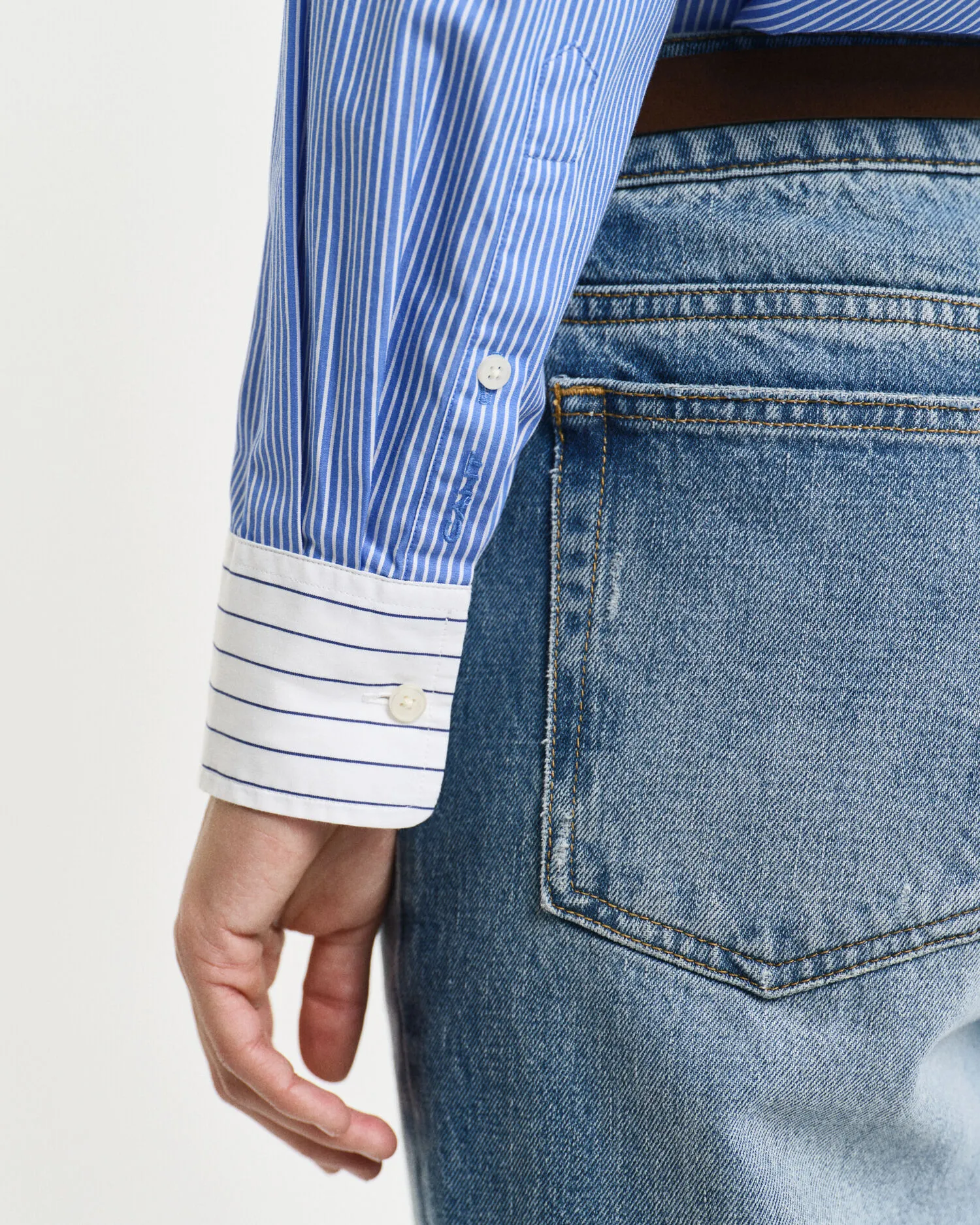 Chemise relaxed fit en popeline à rayures variées