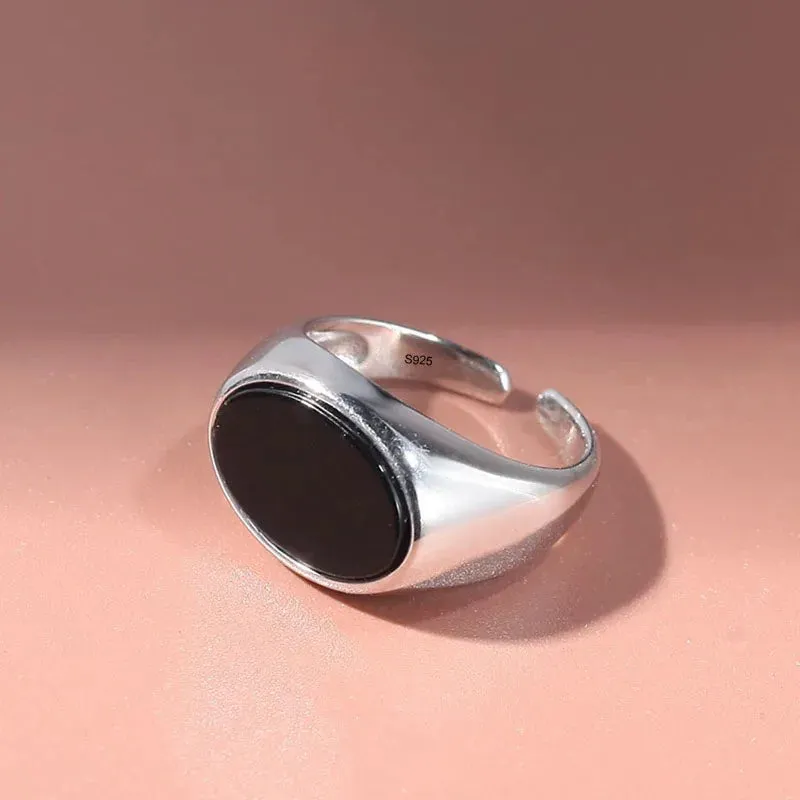 Chevalière Sceau d’Odin – Argent Sterling 925 et Pierre Noire