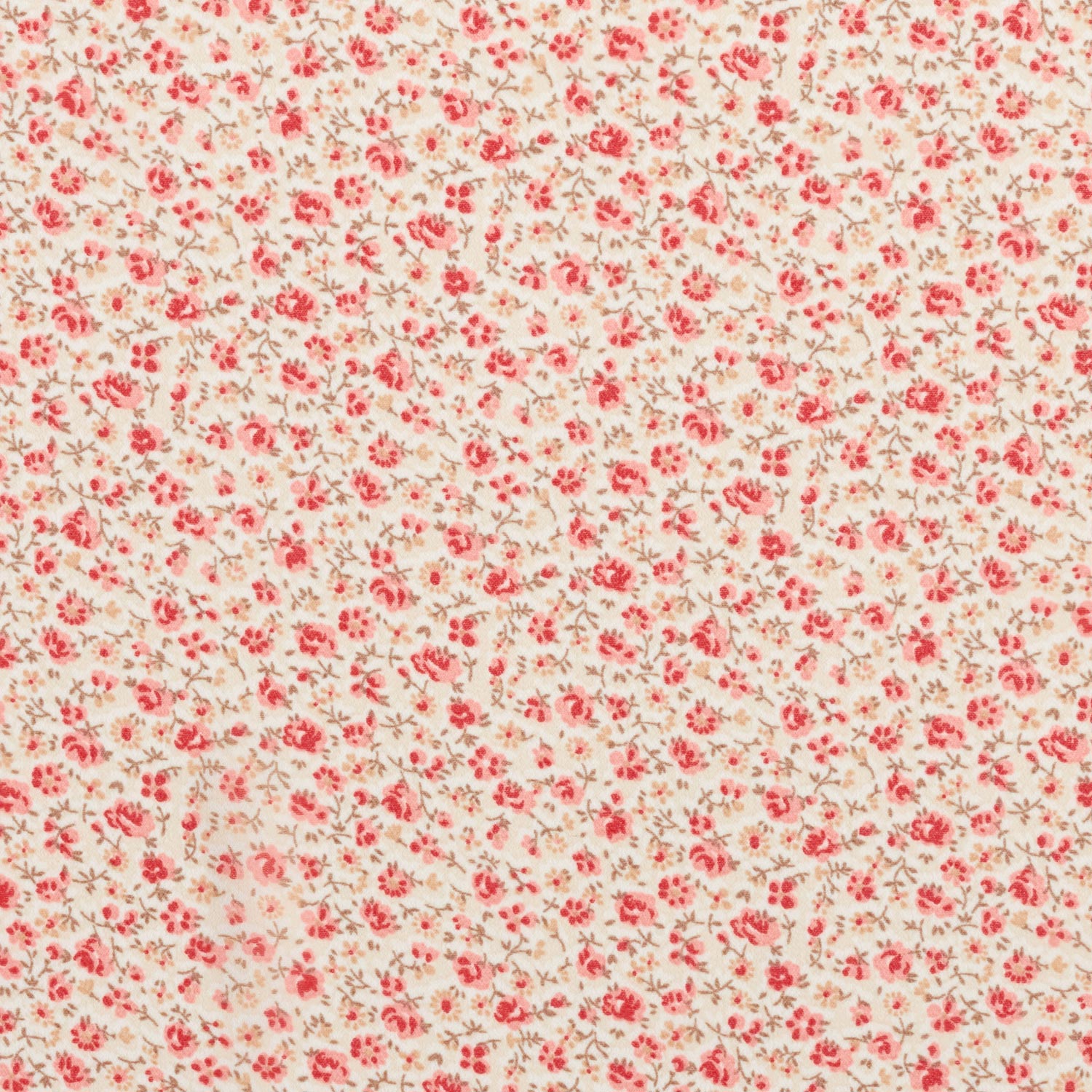 Chiffon Mille-fleurs – écru/rouge feu
