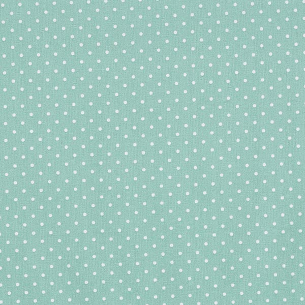 Coton enduit petits pois – bleu aqua