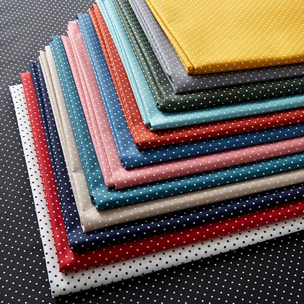 Coton enduit petits pois – bleu aqua