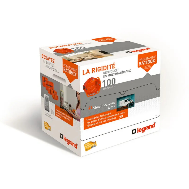 Distribox Distributeur de 100 boîtes multimatériaux Batibox profondeur 40mm (080115)
