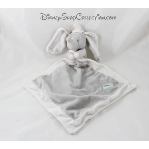 Doudou Dumbo DISNEY NICOTOY éléphant gris blanc écusson 43 cm