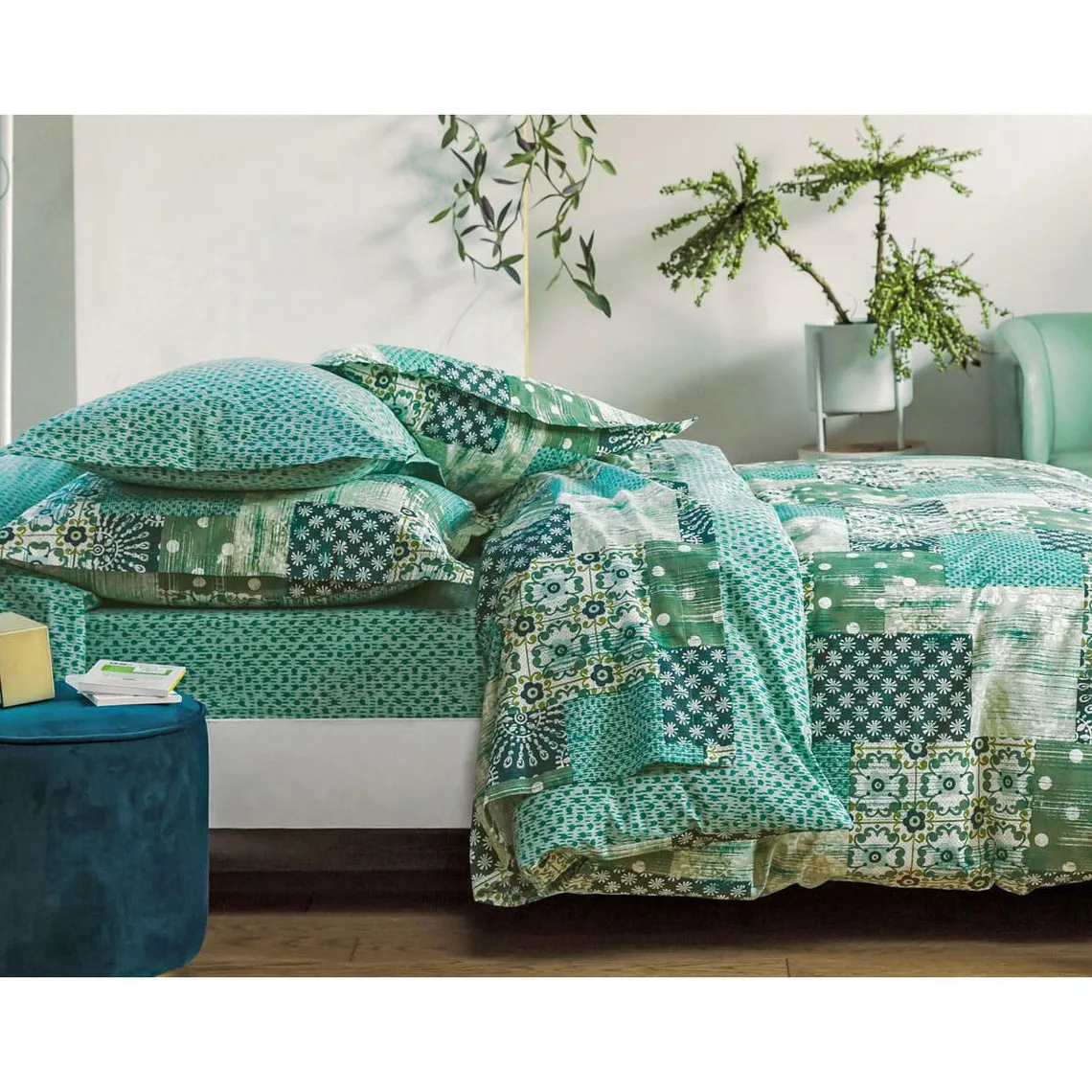 Drap Housse MELI MELO Vert | Drap-housse 3 SUISSES