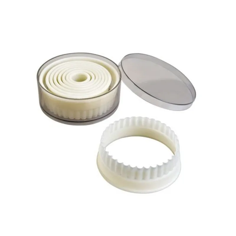 Découpoirs ronds cannelés assortis (x9) 