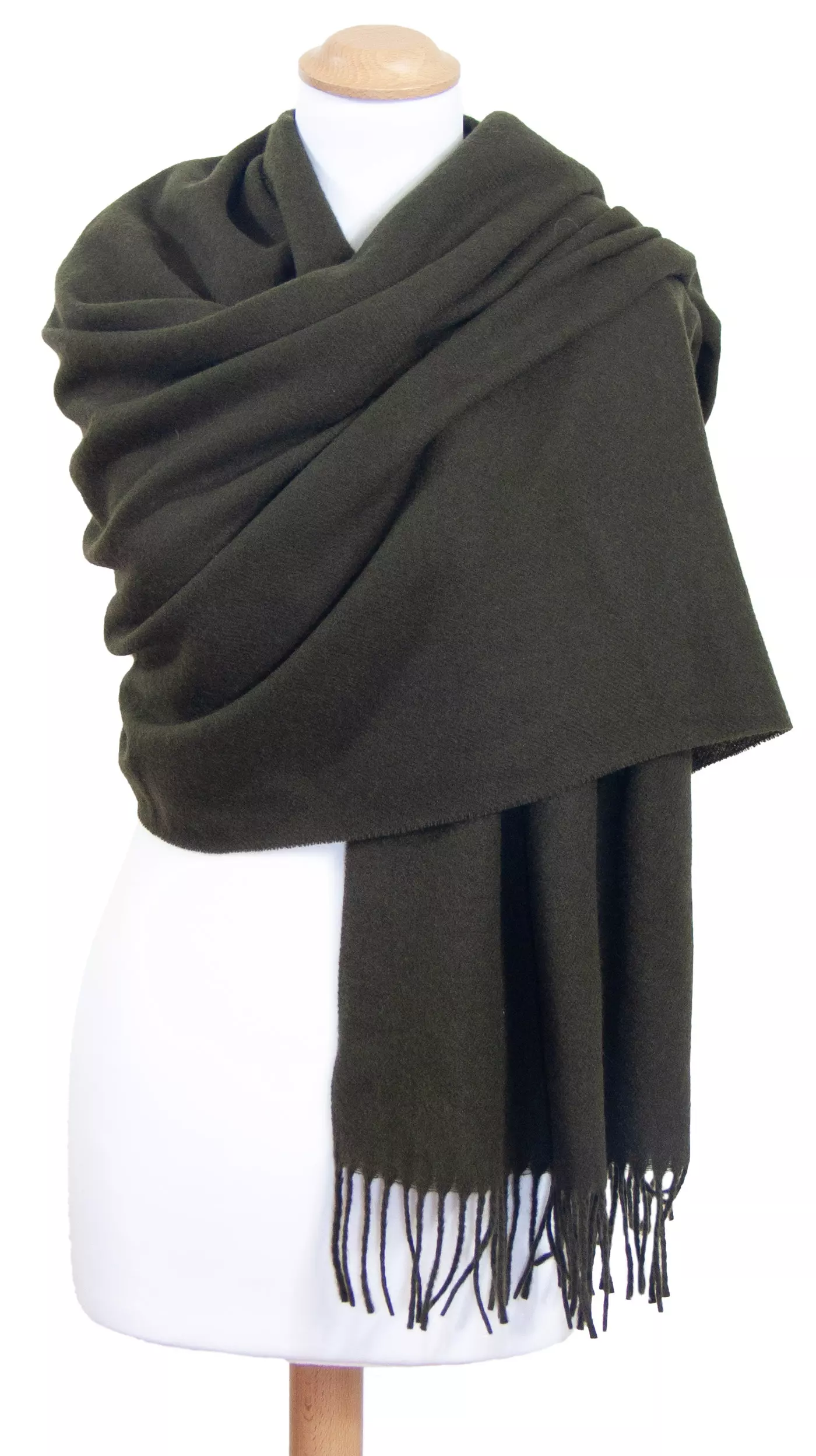 Etole vert kaki laine fine lambswool