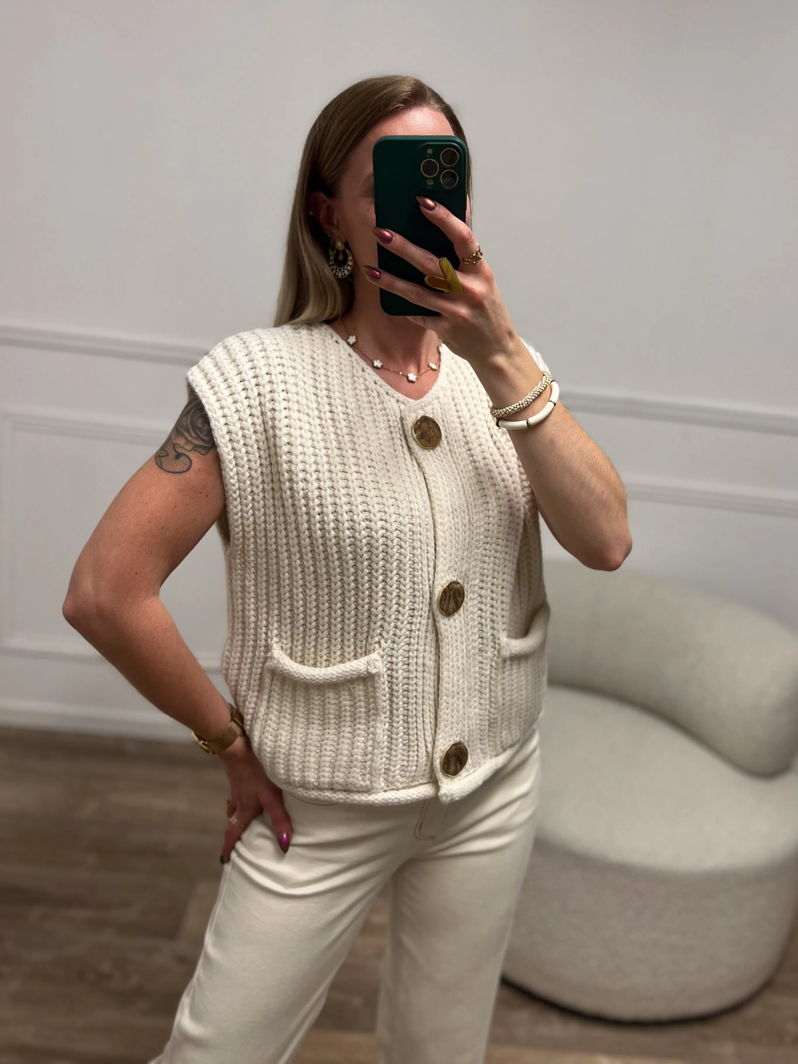 Gilet DORA écru
