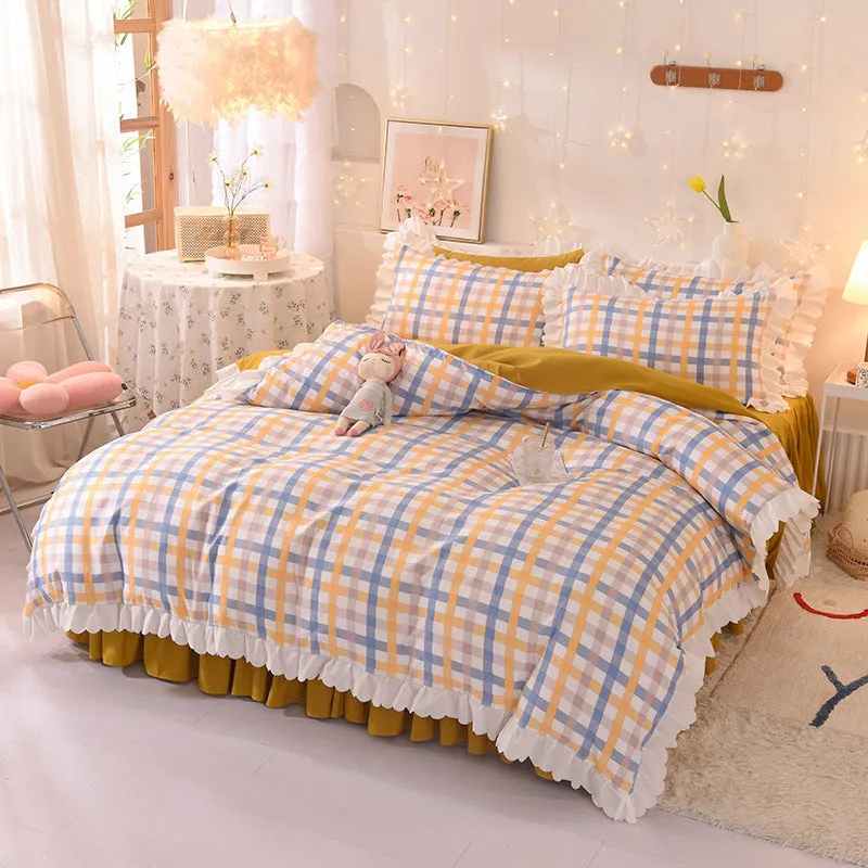 Housse De Couette A Pois Brossé Style Princesse Vintage