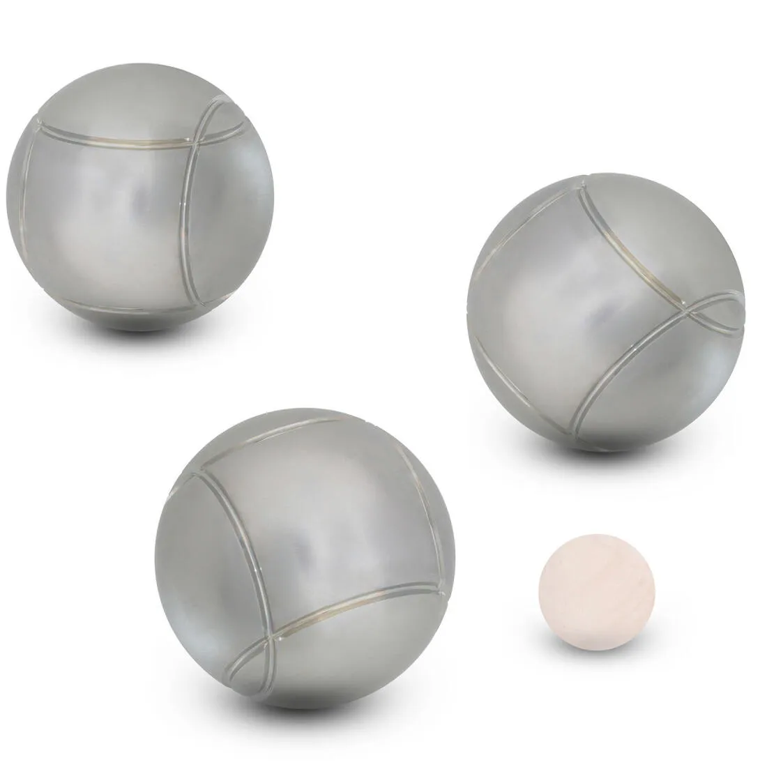 JEU DE 3 BOULES DE PTANQUE 100 LOISIR LISSES