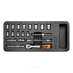 jeu de douilles néo 1/4 '4 à 14mm