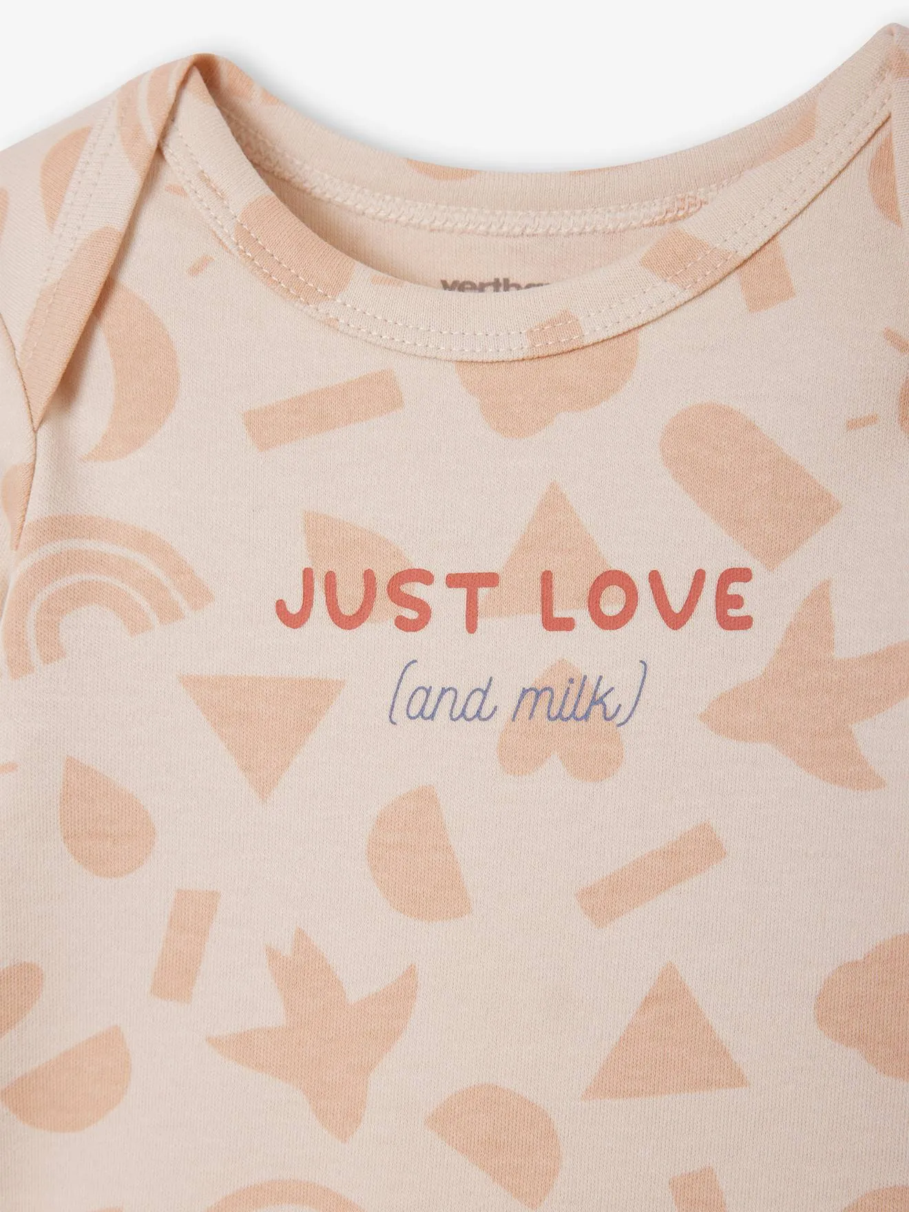 Lot de 2 bodies "coeur" bébé en coton biologique écru - Vertbaudet