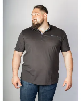Maneven Polo piqué oxford mercerisé grande taille anthracite - Size-factory