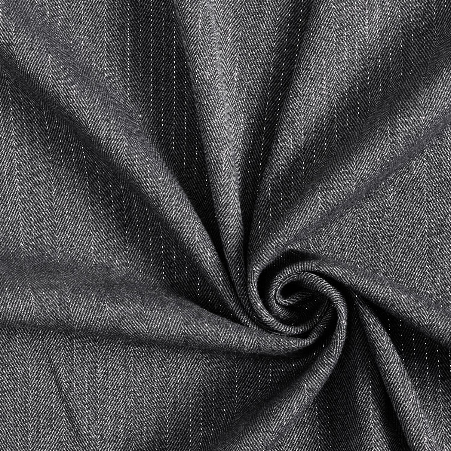 Mélange viscose Chevrons avec rayures pailletées – gris foncé