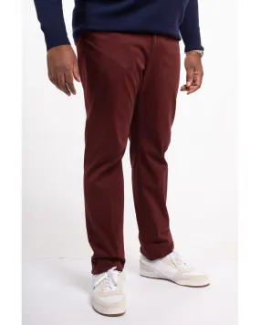 Pantalon chino Maneven grande taille bordeaux - Size-factory