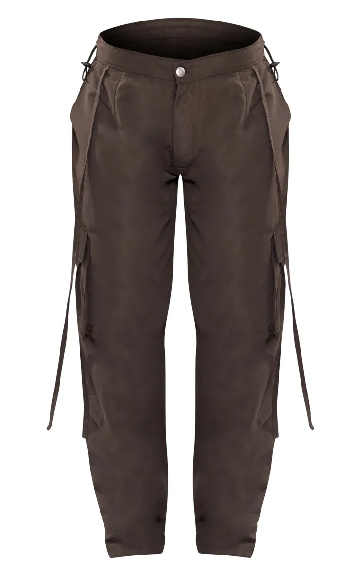 Petite Pantalon cargo en nylon kaki léger taille basse