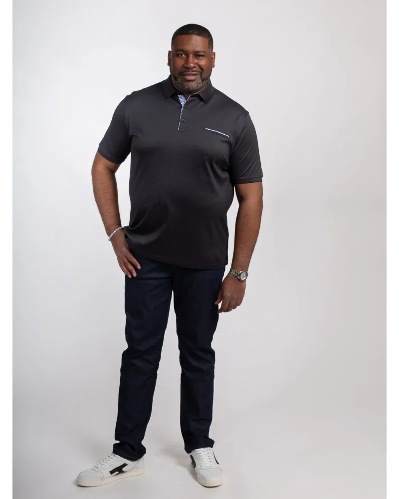 Polo piqué oxford Maneven anthracite pour homme grand - Size-factory