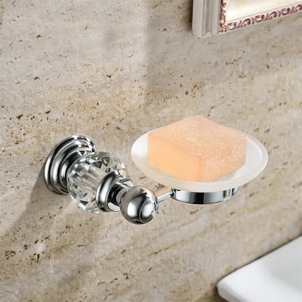 Porte-savon en cuivre et cristal moderne Chrome de couleur