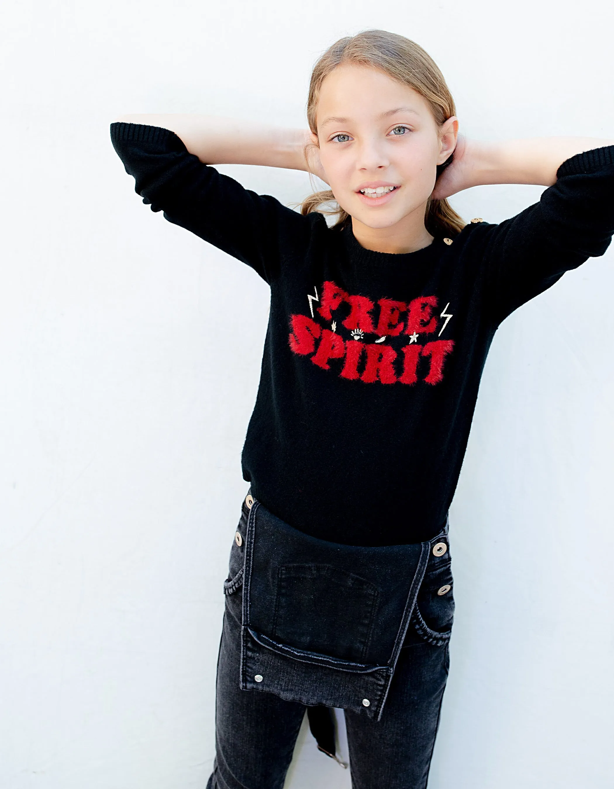 Pull 'Free Spirit' et son tulle plumetis fille