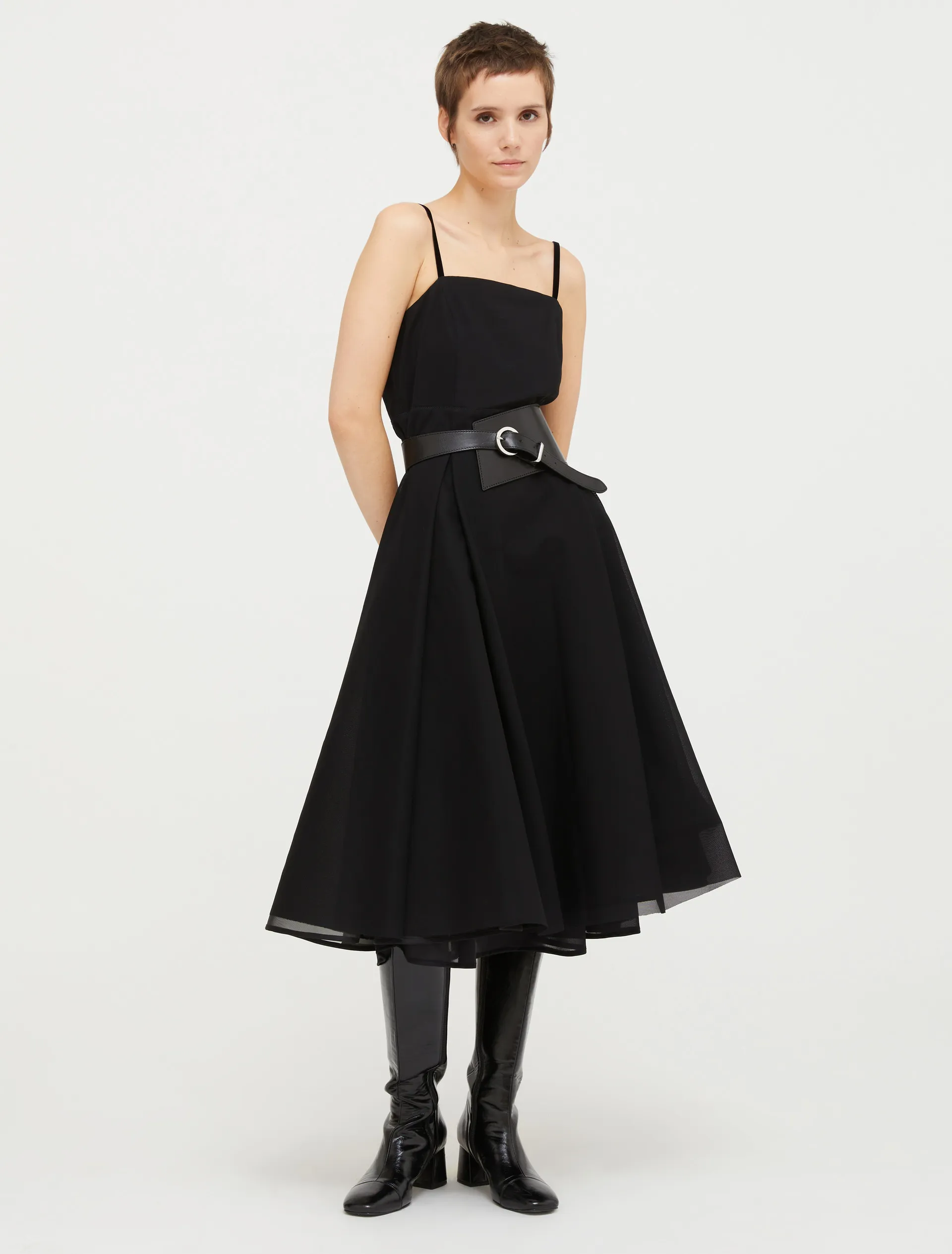 Robe corolle en jersey tulle