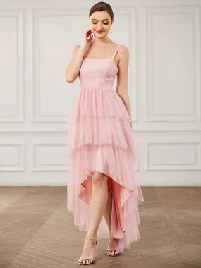 Robe demoiselle d'honneur Volants Tulle Bretelles minces