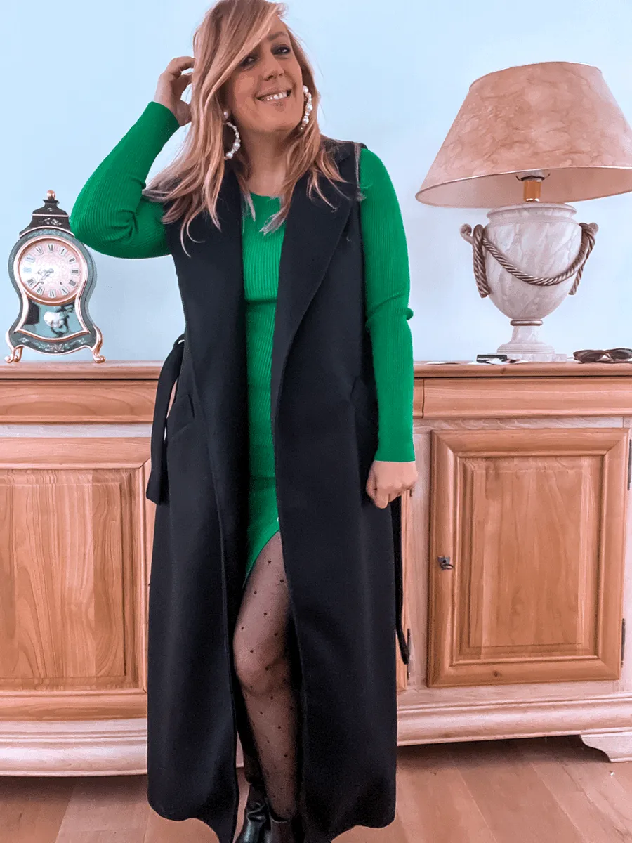 ROBE FOURREAU ANGIE VERTE