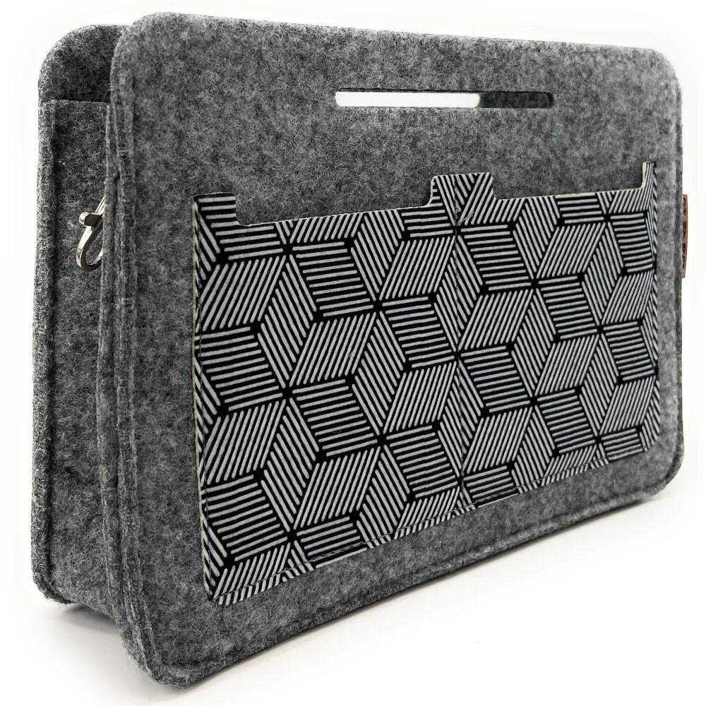 Sac femme | DUO trieur + trousse en feutrine écologique BLACK'N WHITE
