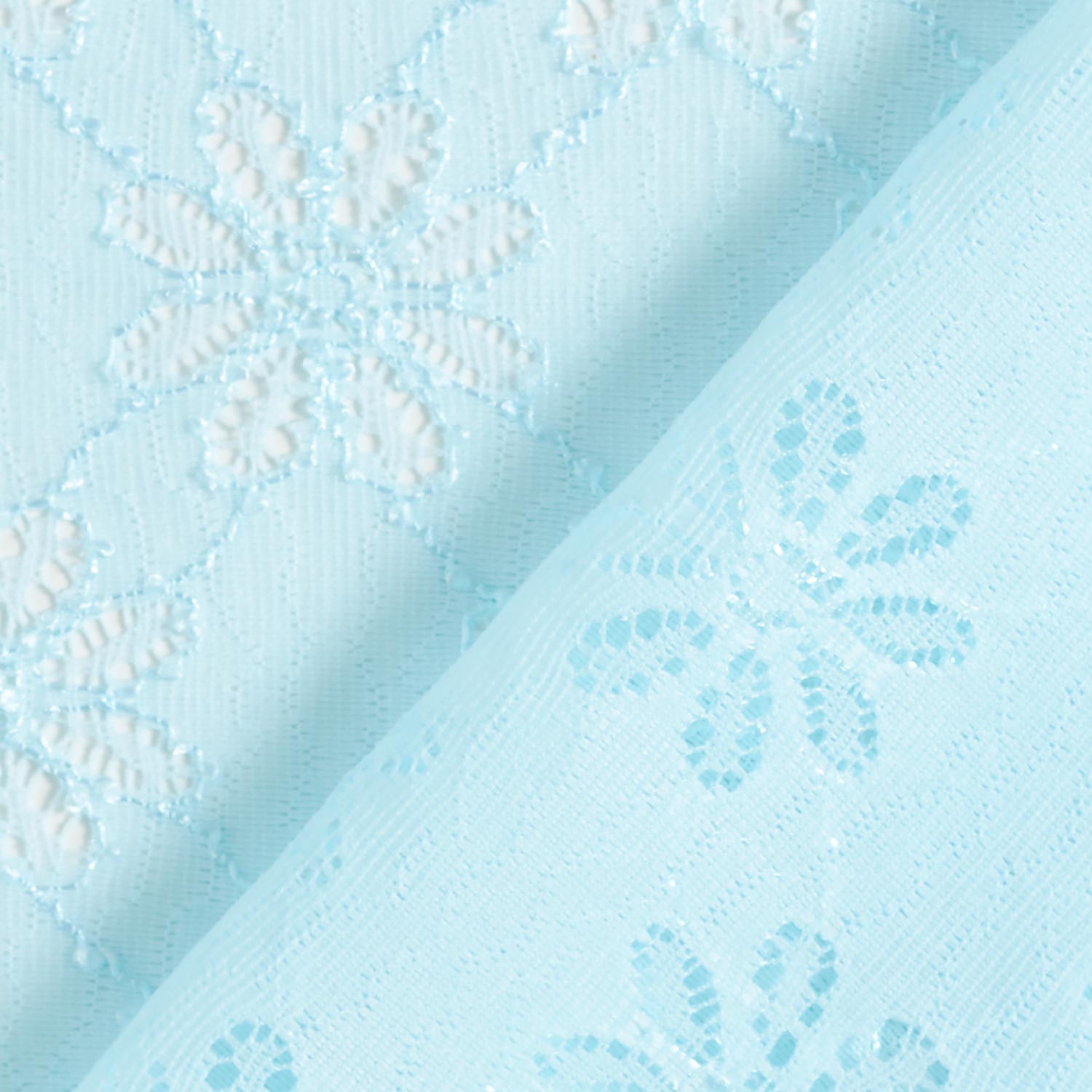 Stretch Fleurs en dentelle – bleu glacier