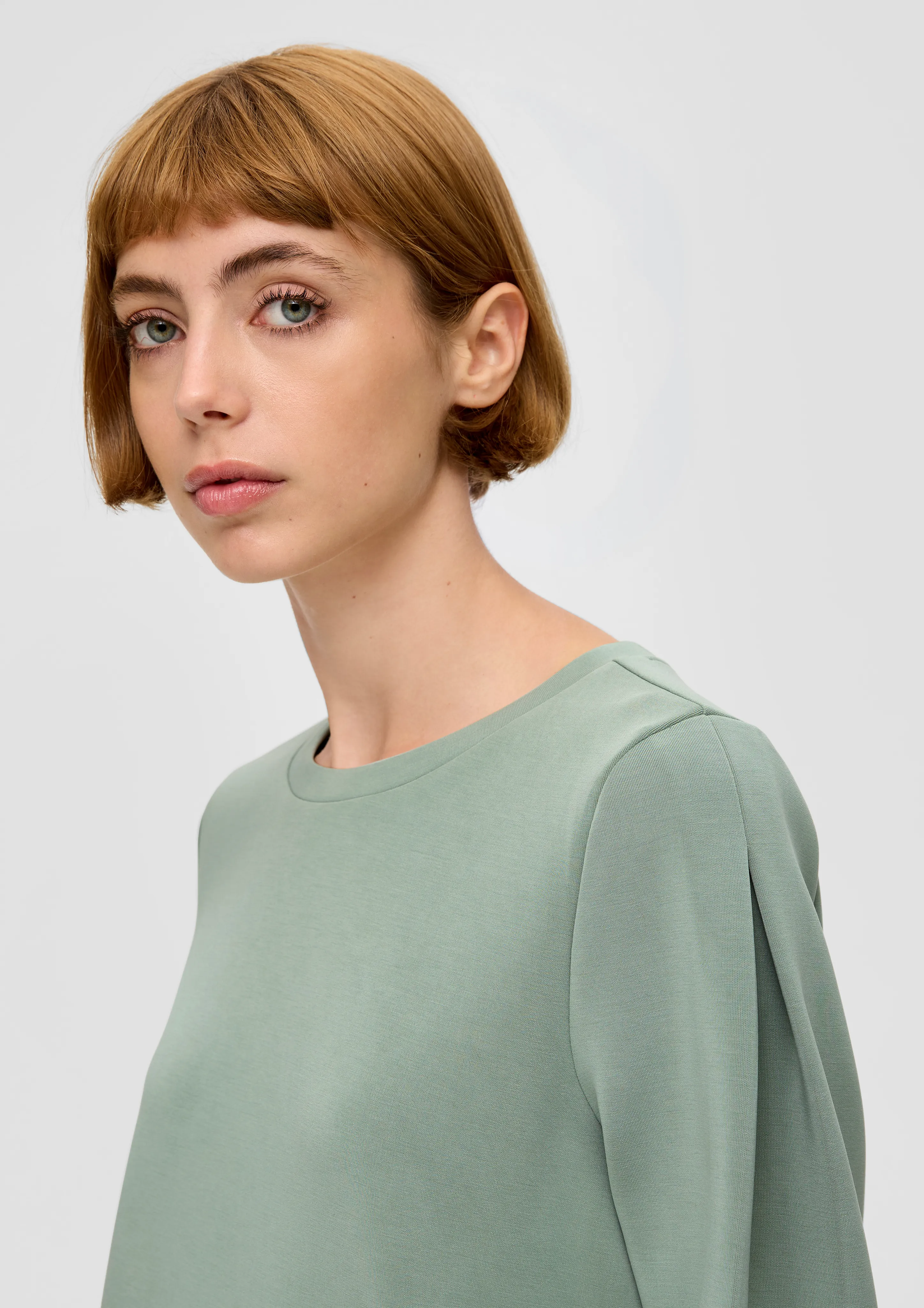 Sweat-shirt en jersey scuba orné d’un pli