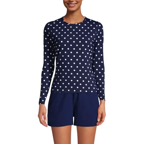 T-Shirt de Bain à Manches Longues Imprimé, Femme Stature Standard