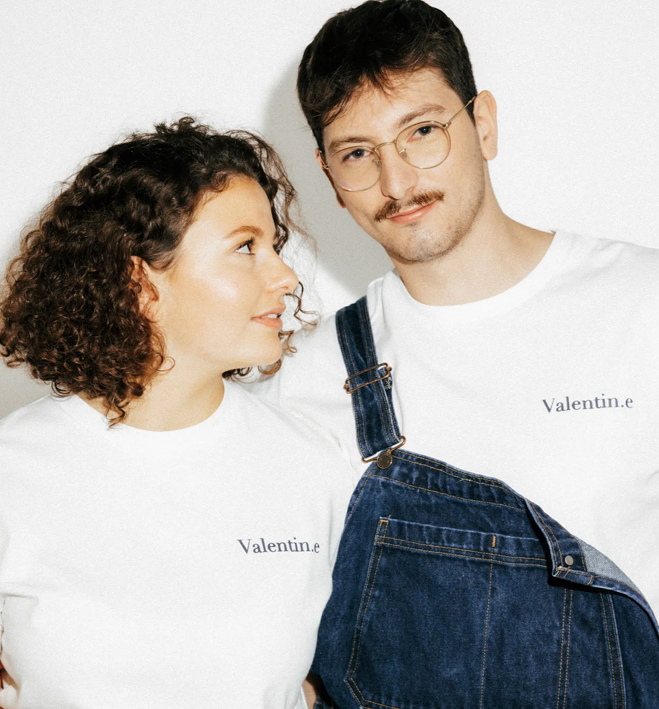 T-shirt unisexe VALENTIN.E - Imprimé écru
