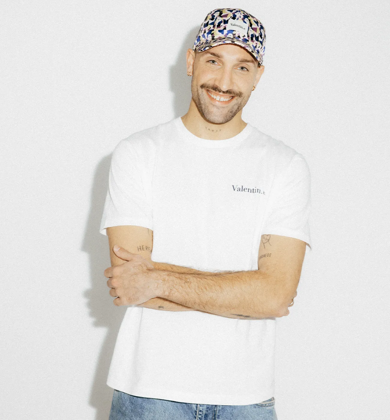 T-shirt unisexe VALENTIN.E - Imprimé écru