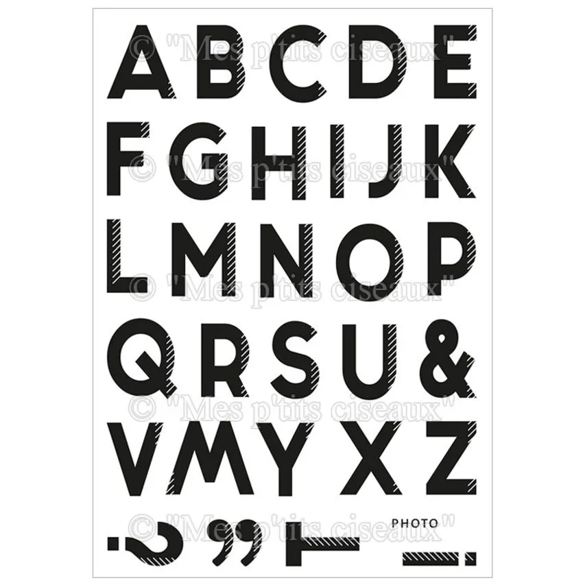 Tampons Clear Mes P'Tits Ciseaux Verticalite Urbaine -Alphabet