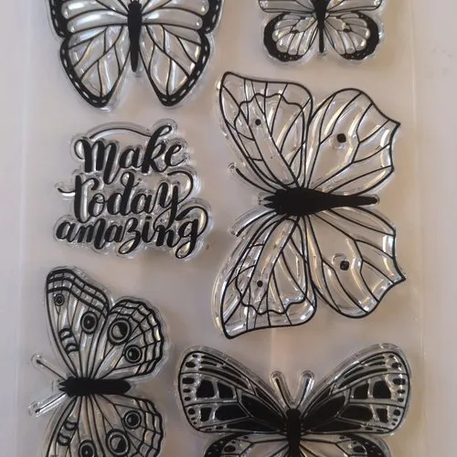 Tampons clear x6 motifs papillons