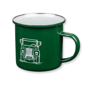 Tasse vintage verte en métal