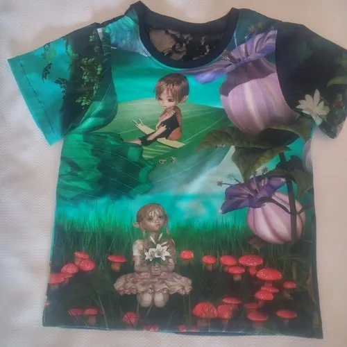 Tee-shirt jersey coton avec motif fée / papillon taille 8 ans