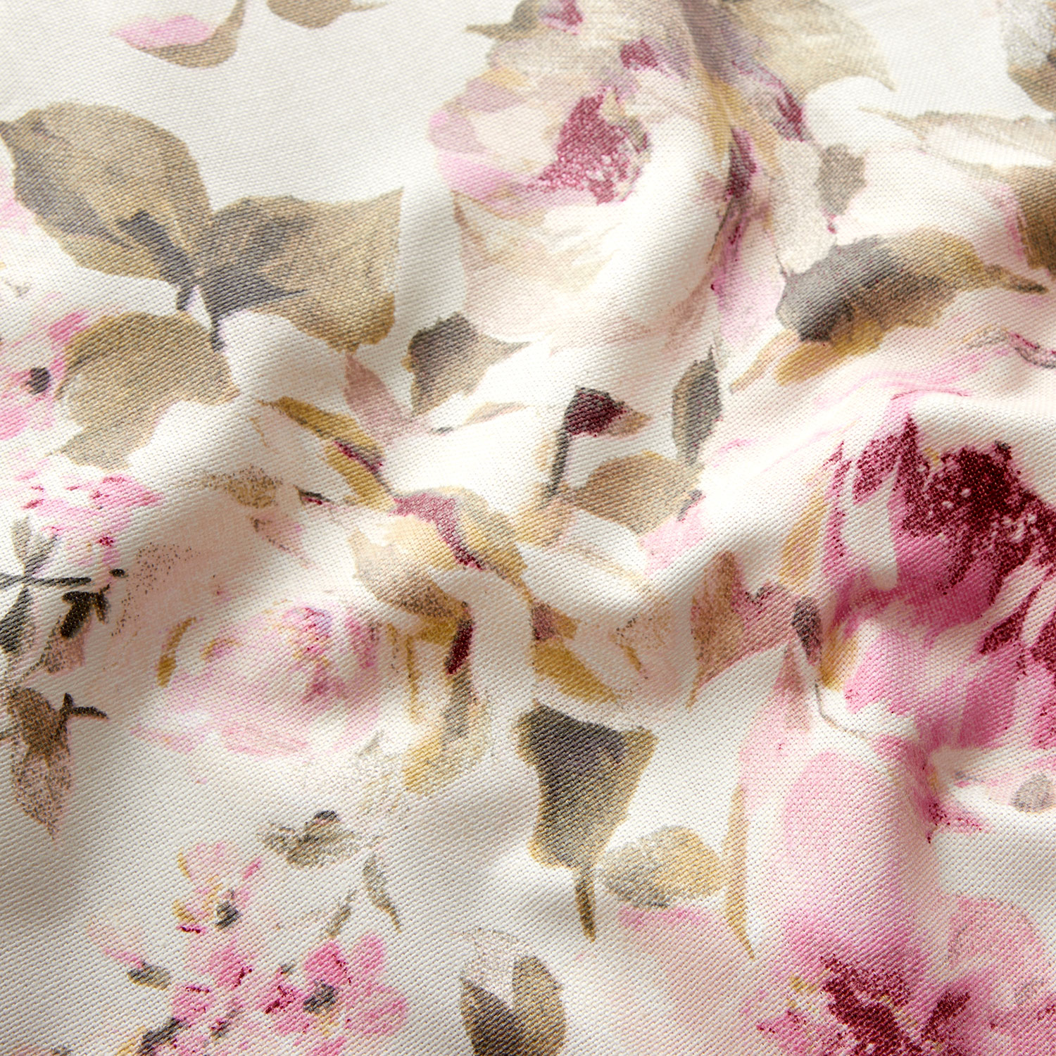 Tissu de décoration Semi-panama Roses peintes – écru