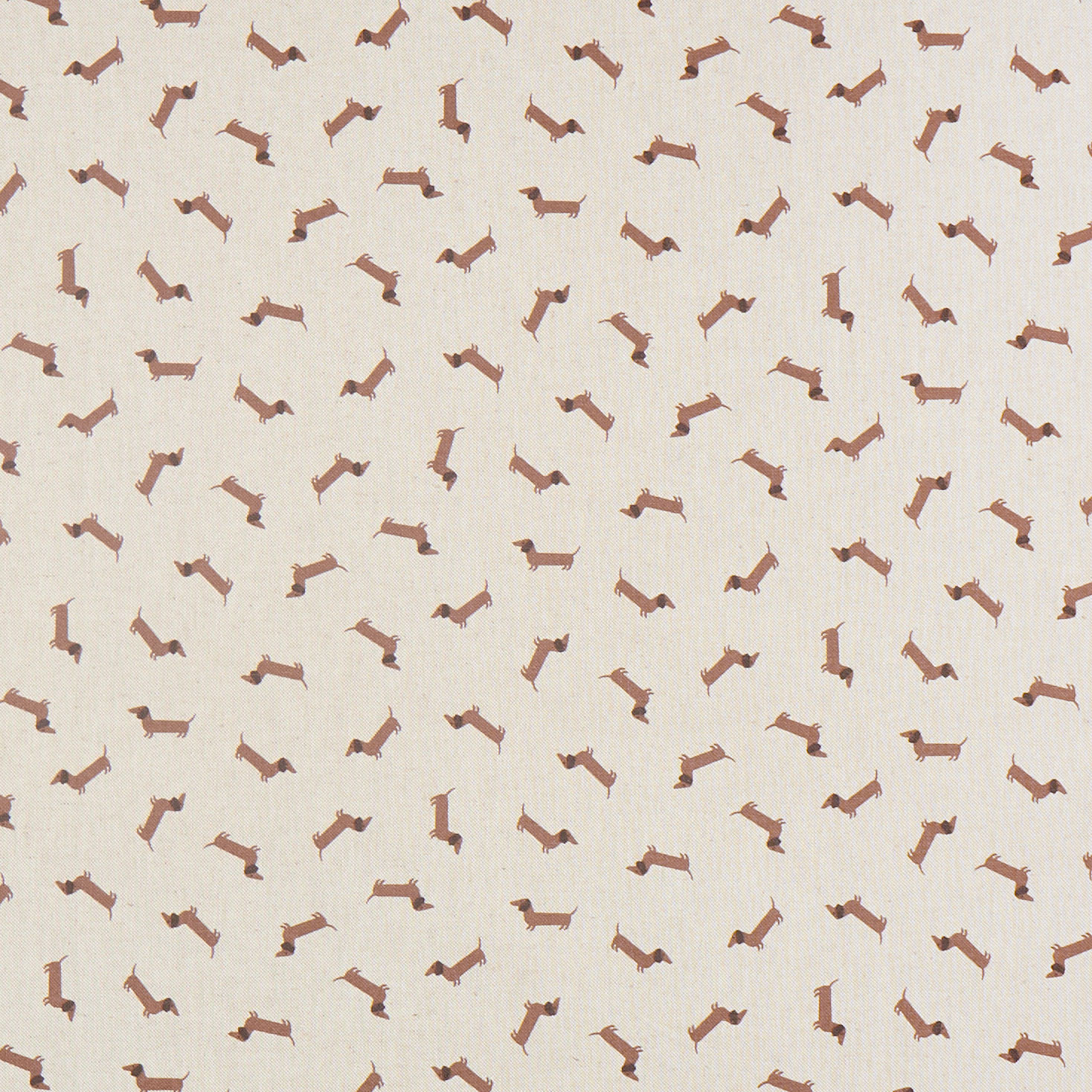 Tissu de décoration Semi-panama Teckels – nature/marron moyen