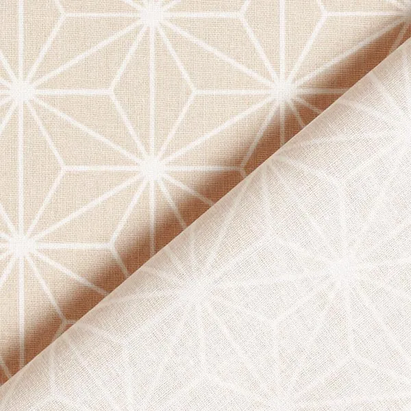 Tissu en coton Cretonne Étoiles japonaises Asanoha – sable