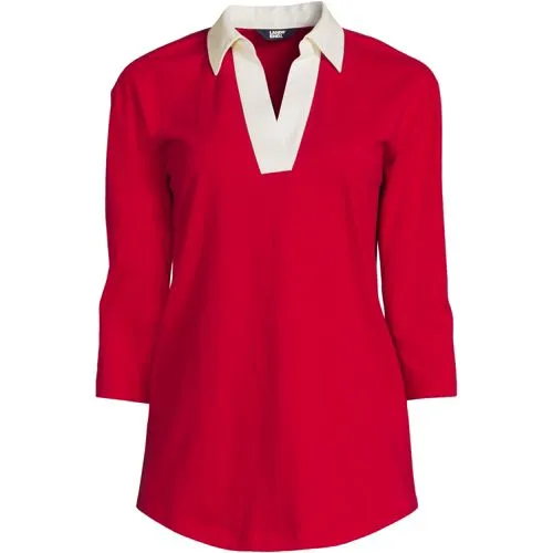 Tunique en Coton Manches 3/4, Femme Stature Standard