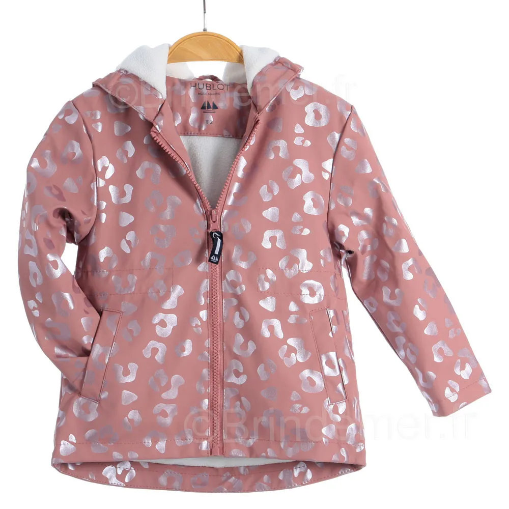 Veste de pluie enfant satiné rose doublé polaire HUBLOT Mode marine